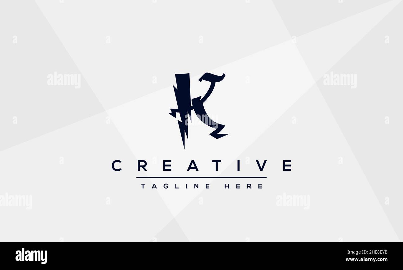 Abstract Monogram letter K Logo design concept. Minimalist k kk ...