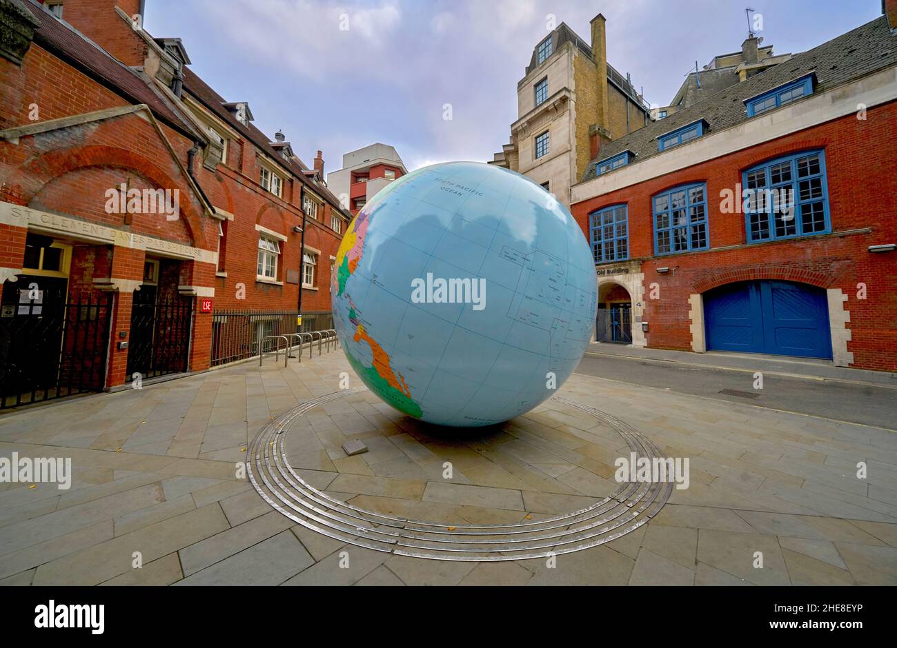 The World Turned Upside Down/  sculpture by the Turner Prize-winning artist Mark Wallinger, on Sheffield Street, London Stock Photo