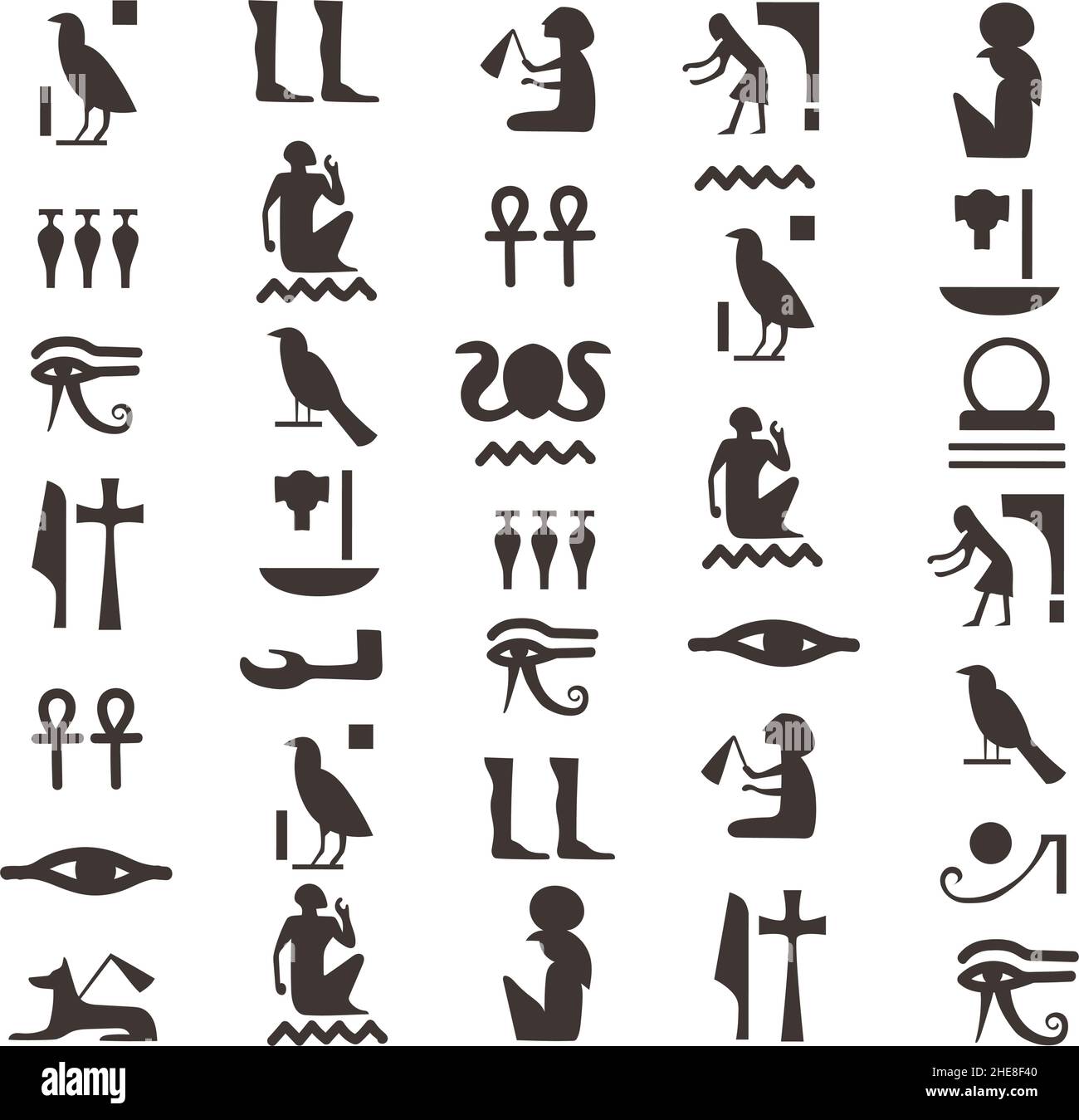 Black egyptians hieroglyphs. Hieroglyph of ancient egypt, pattern
