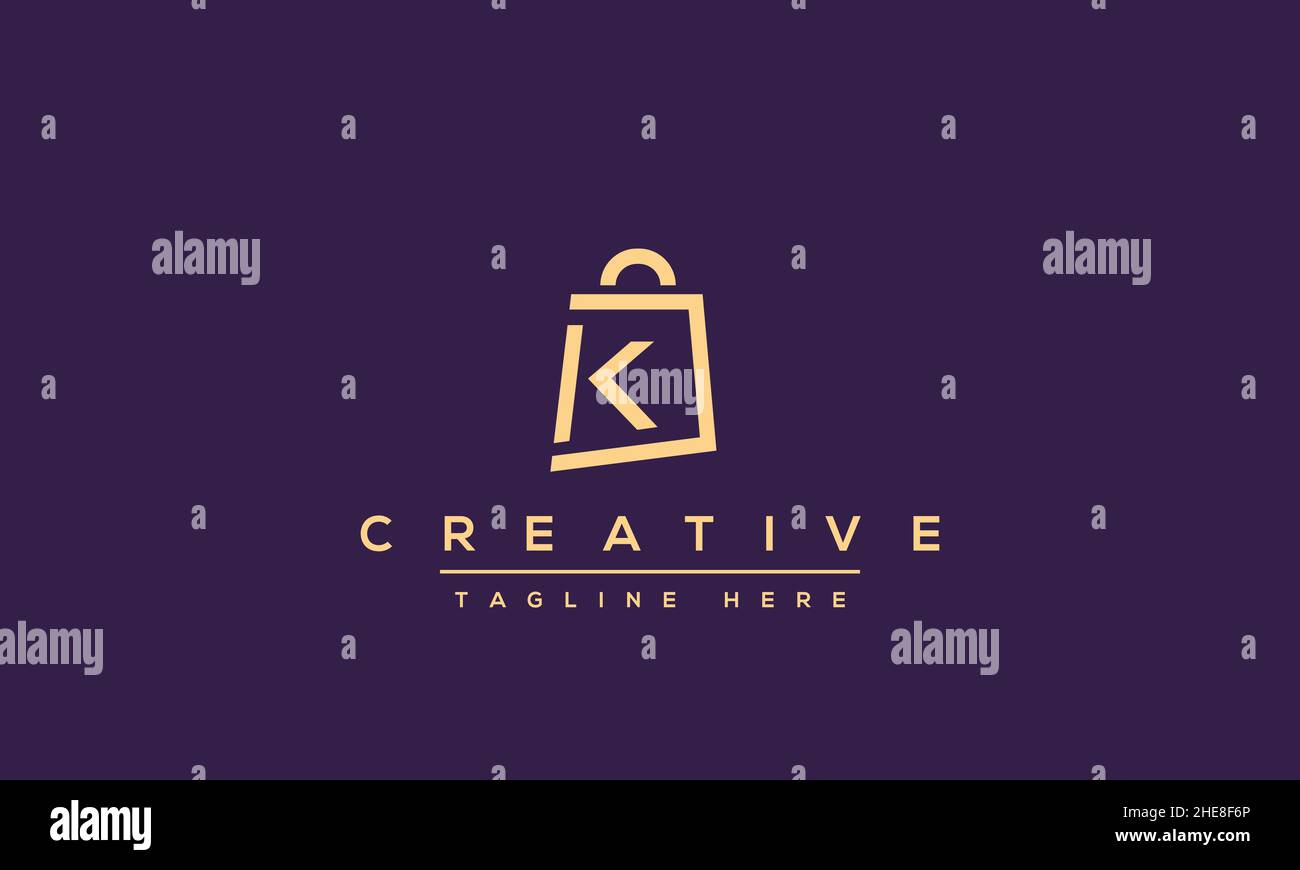 Abstract Monogram letter K Logo design concept. Minimalist k kk