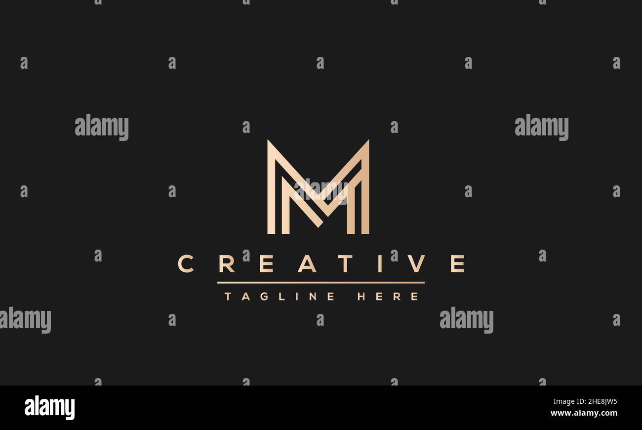Unique modern creative elegant Letter M logo design or MM initials ...