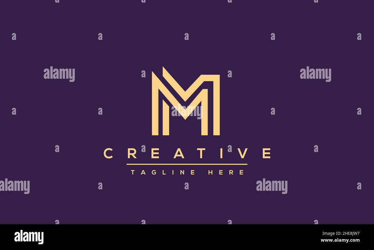 Unique modern creative elegant Letter M logo design or MM initials ...
