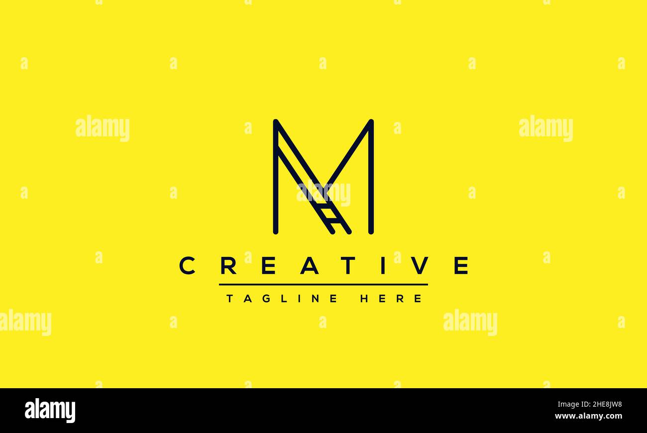 Unique modern creative elegant Letter M logo design or MM initials vector monogram symbol Stock Vector
