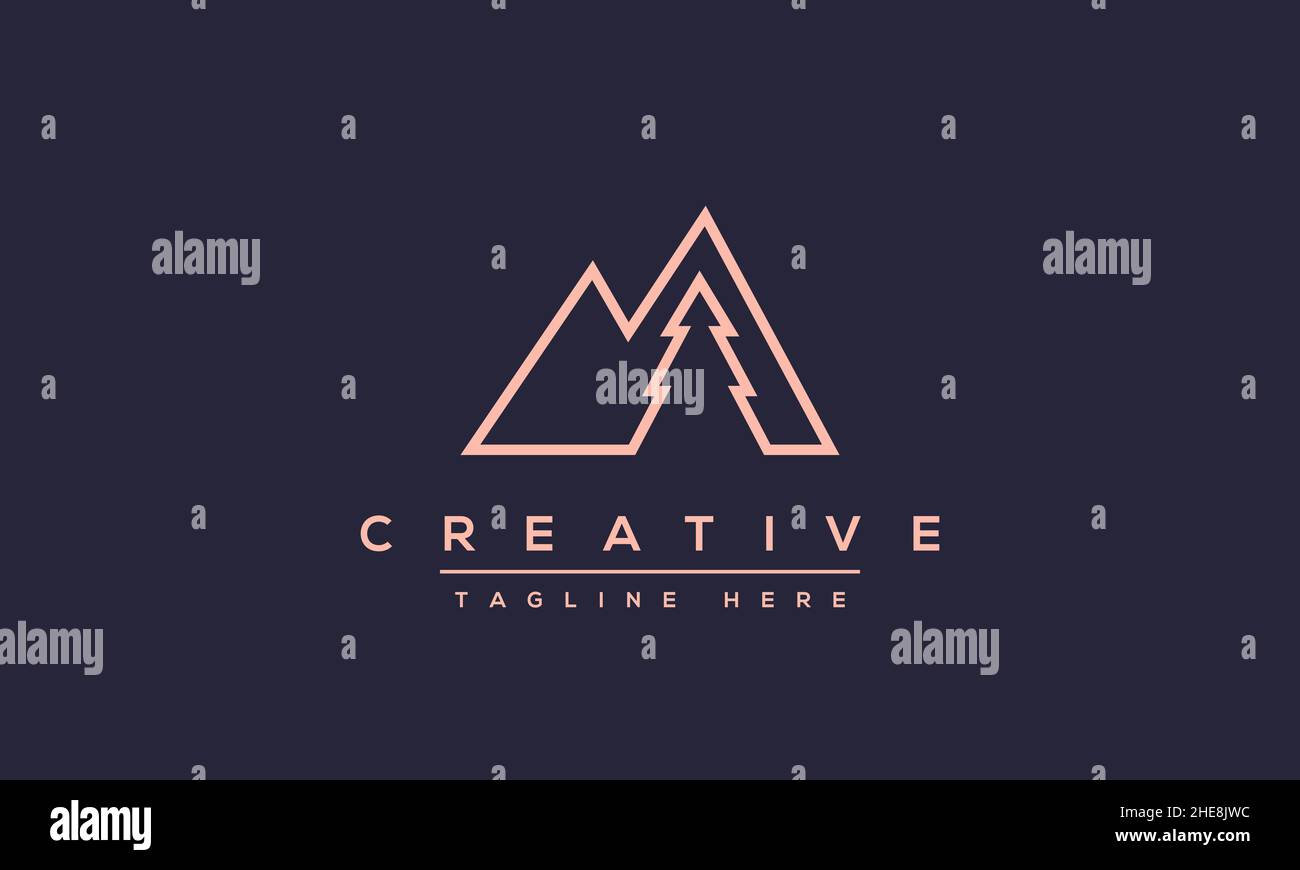 Unique modern creative elegant Letter M logo design or MM initials vector monogram symbol Stock Vector