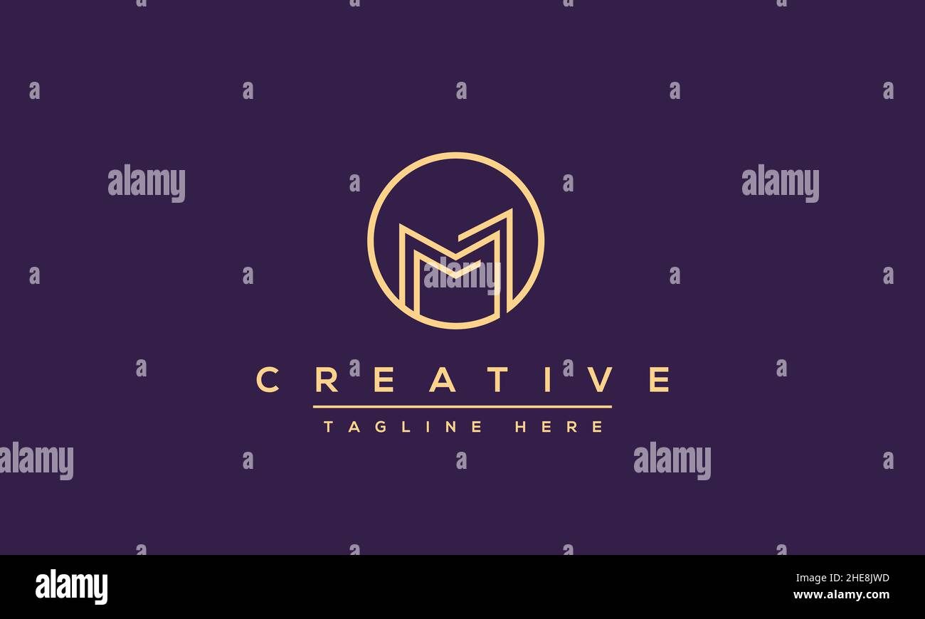 Unique modern creative elegant Letter M logo design or MM initials ...