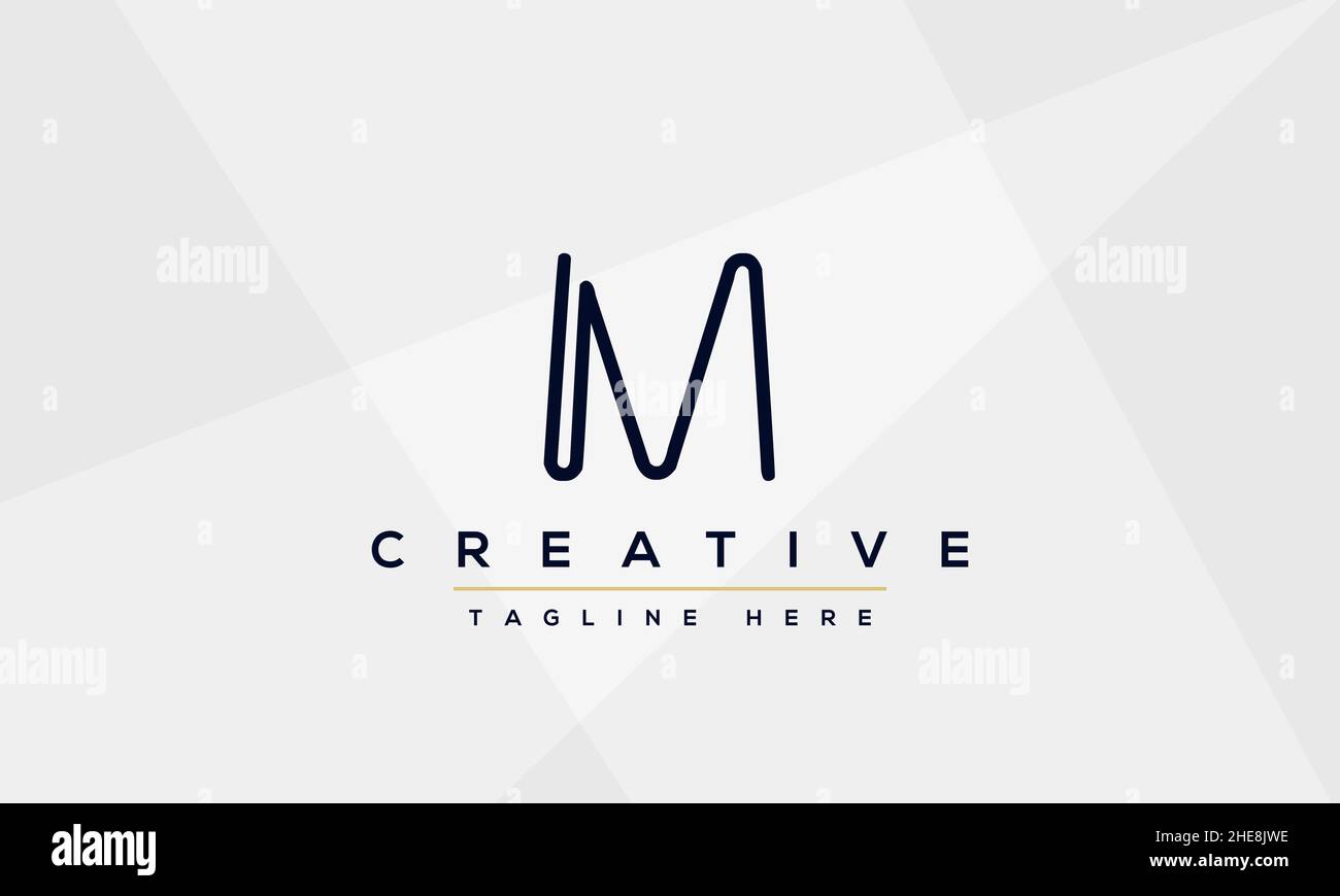 Unique modern creative elegant Letter M logo design or MM initials vector monogram symbol Stock Vector