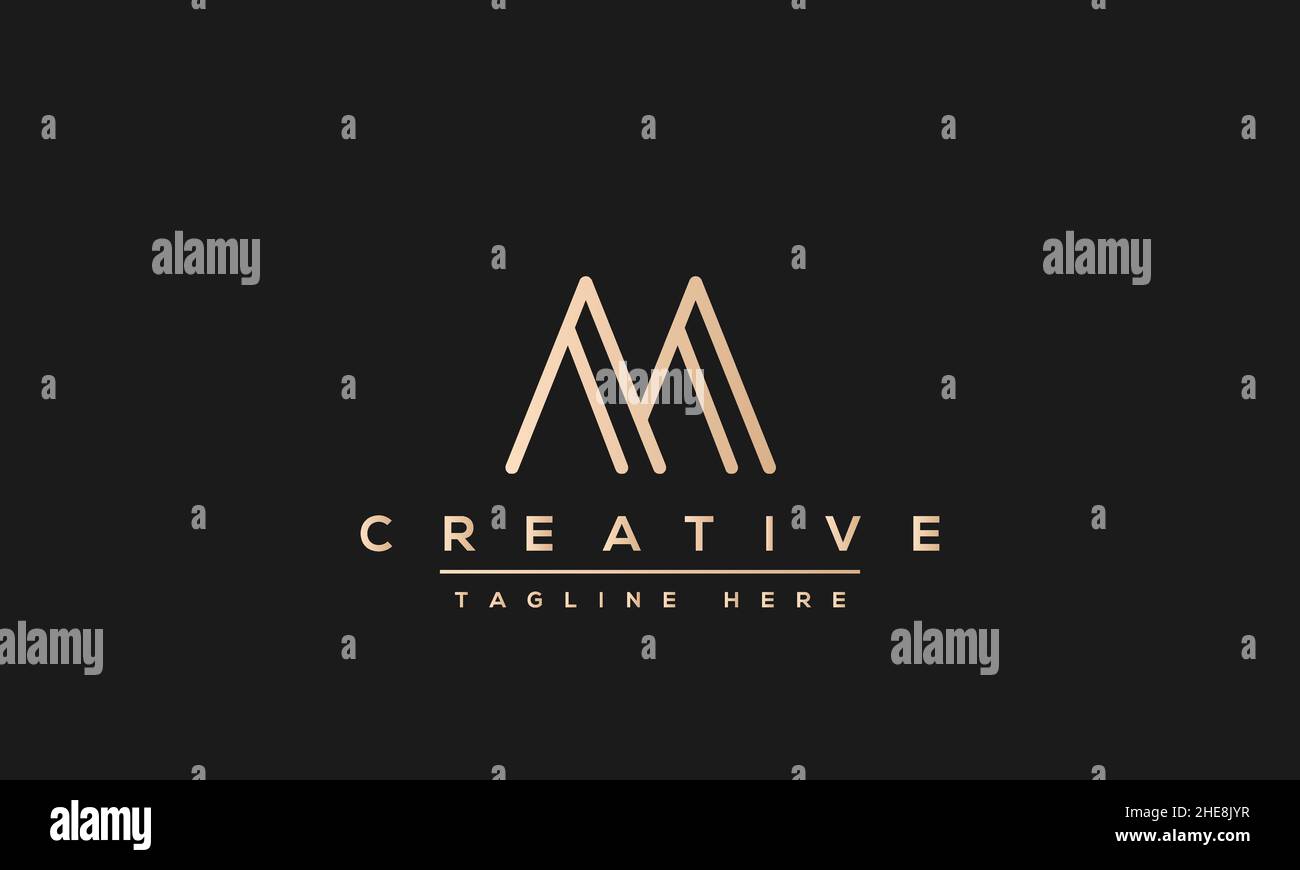 Unique modern creative elegant Letter M logo design or MM initials vector monogram symbol Stock Vector