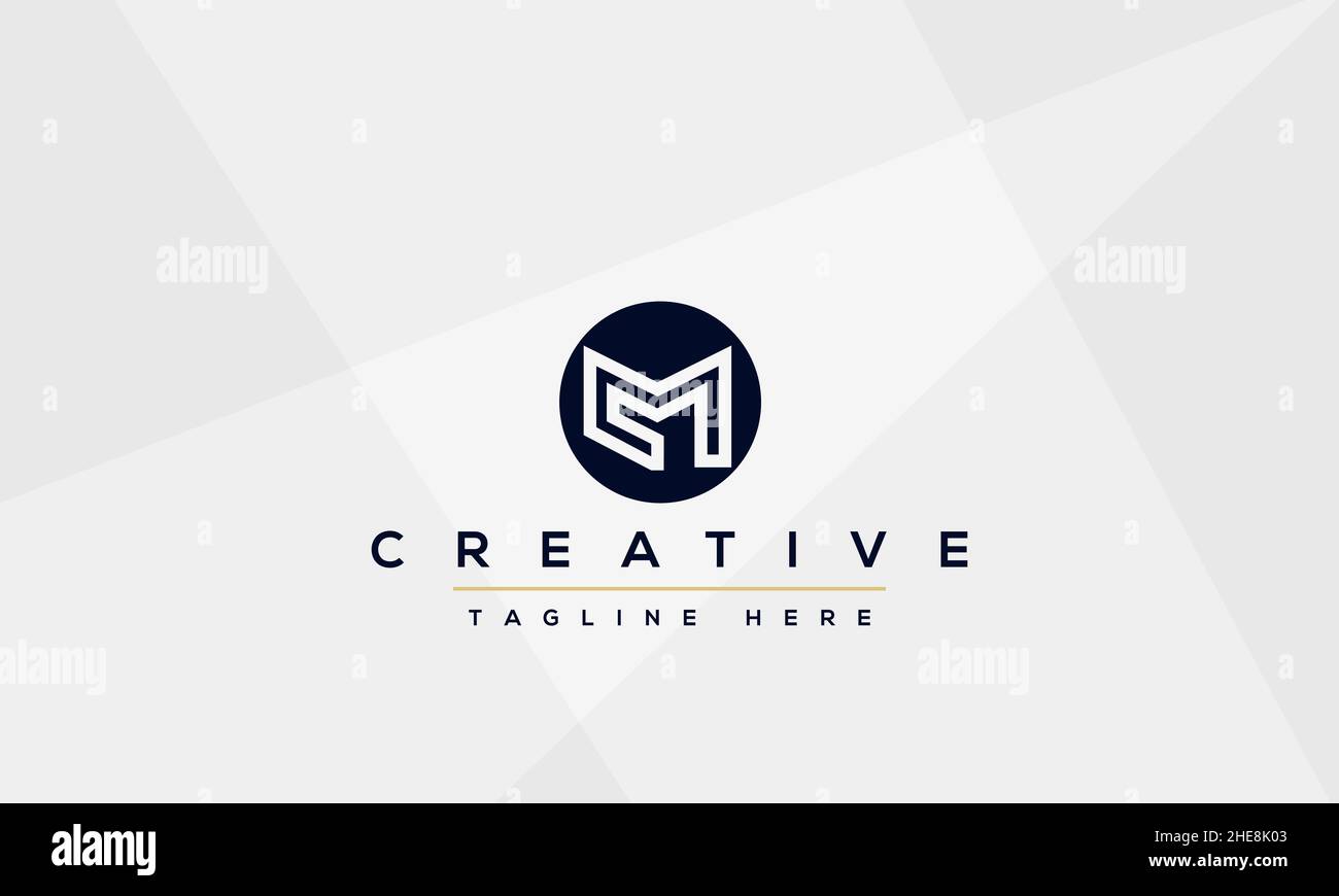 Unique modern creative elegant Letter M logo design or MM initials vector monogram symbol Stock Vector