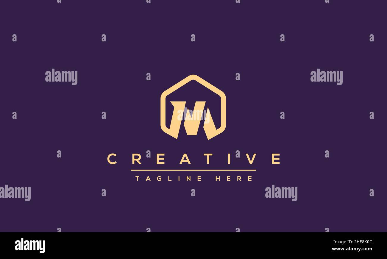 Unique modern creative elegant Letter M logo design or MM initials vector monogram symbol Stock Vector
