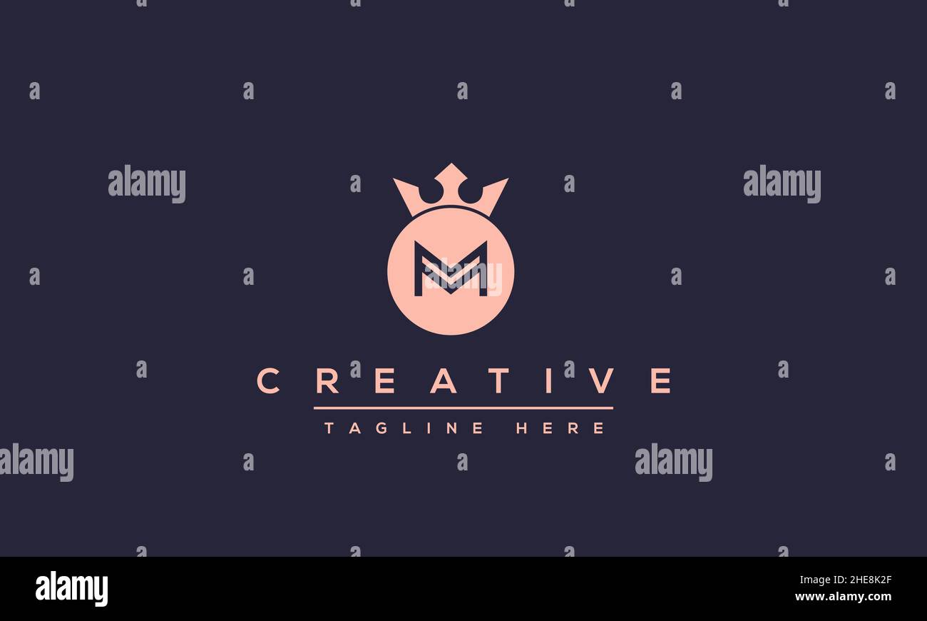 Unique modern creative elegant Letter M logo design or MM initials vector monogram symbol Stock Vector