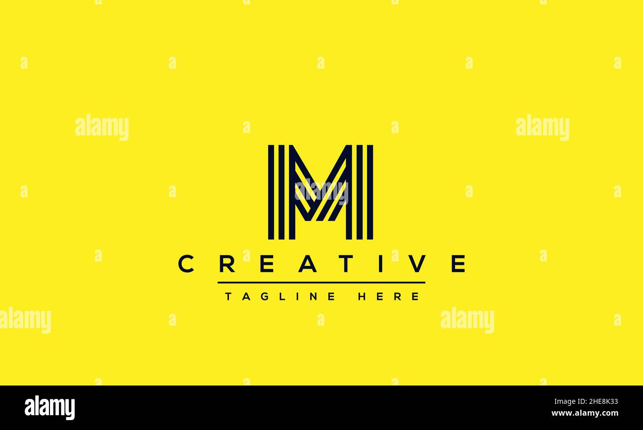 Unique modern creative elegant Letter M logo design or MM initials vector monogram symbol Stock Vector