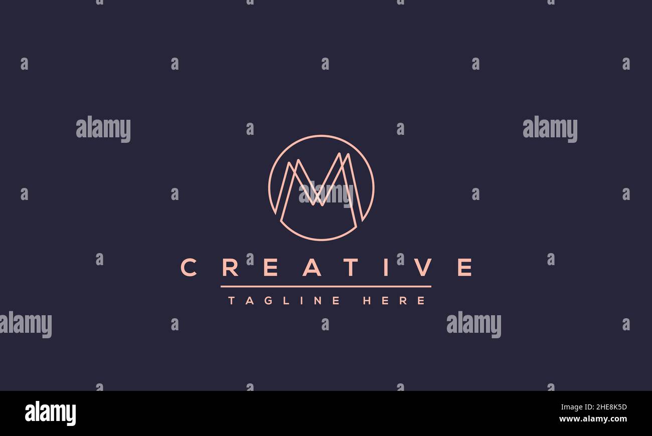 Unique modern creative elegant Letter M logo design or MM initials vector monogram symbol Stock Vector