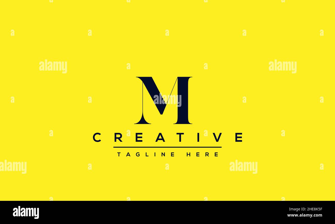 Initial letter mm creative elegant logo template Vector Image