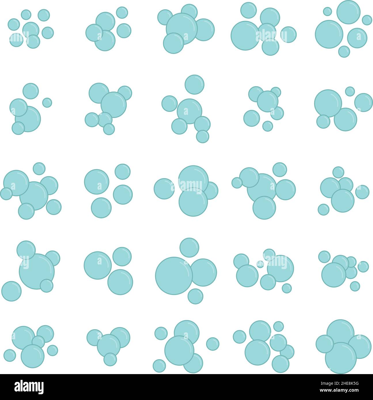 Bubbles flat icons object vector set collection Stock Vector