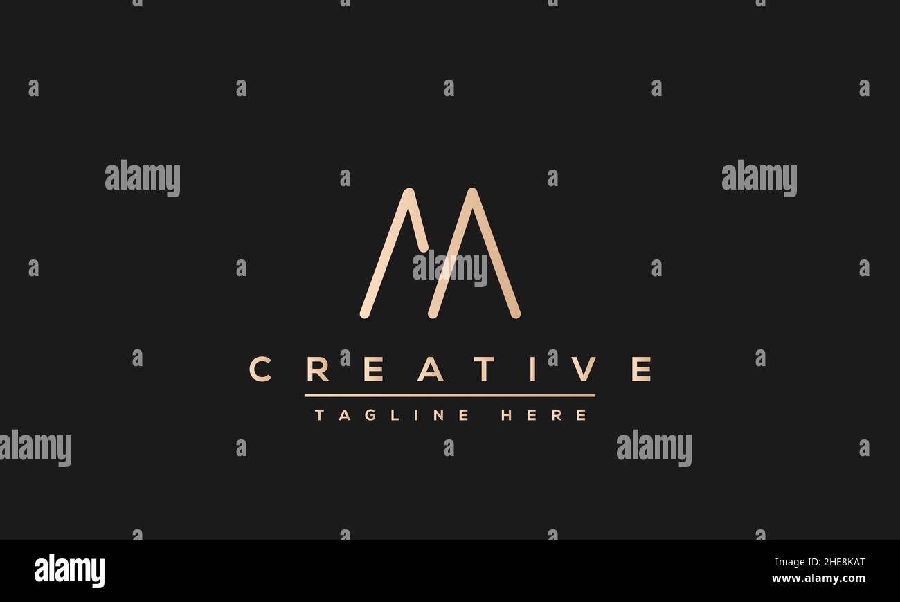 Unique modern creative elegant Letter M logo design or MM initials vector monogram symbol Stock Vector