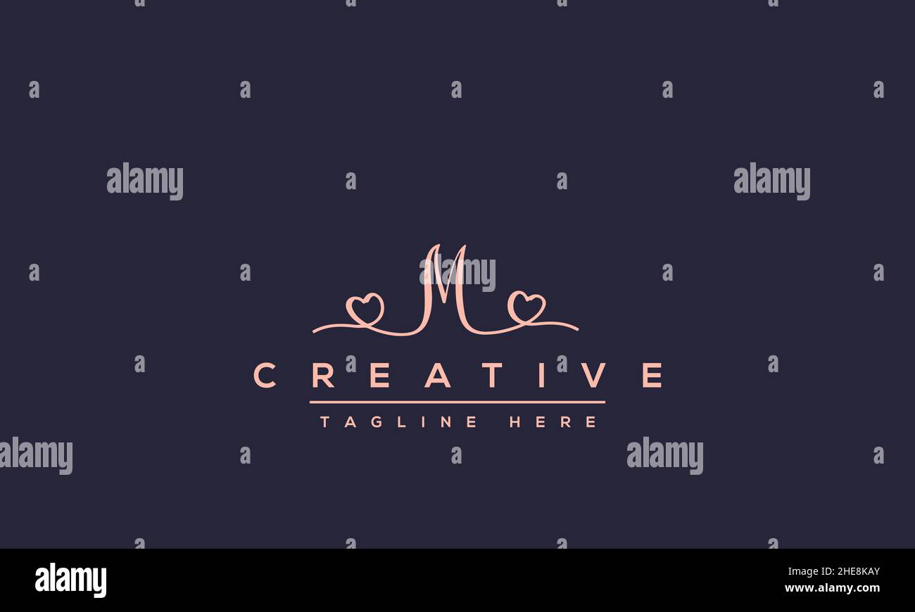 Unique modern creative elegant Letter M logo design or MM initials vector monogram symbol Stock Vector