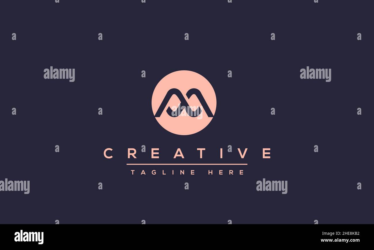 Unique modern creative elegant Letter M logo design or MM initials vector monogram symbol Stock Vector