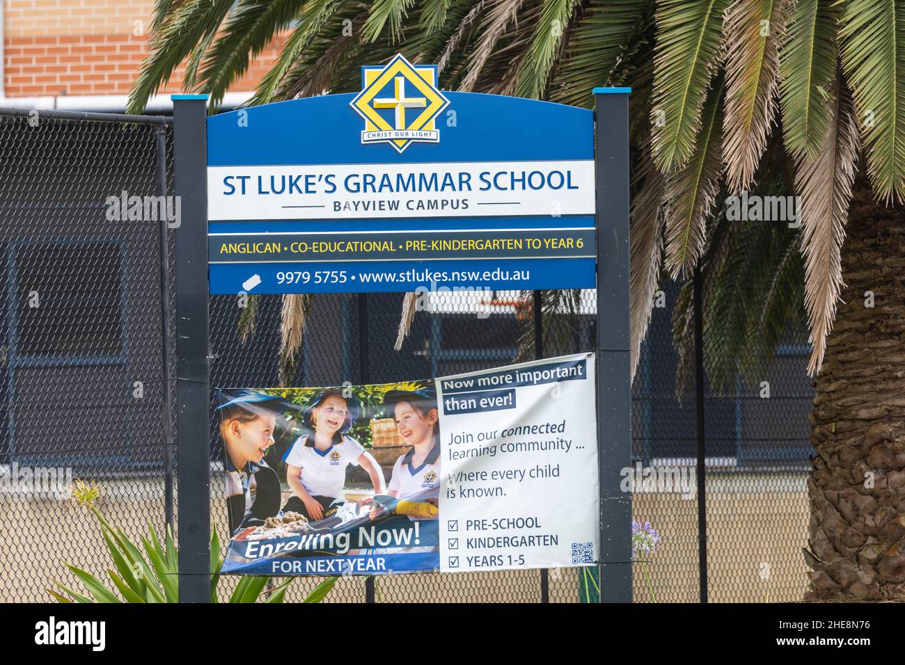 Australian anglican grammar school, St Lukes grammar school in Bayview for kindergarten to year 6 students,Sydney,Australia Stock Photo
