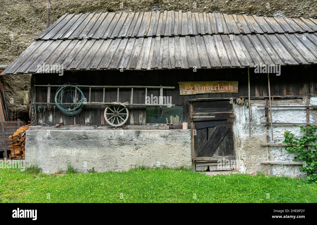 Old Woodshed On A Farm Stock Photo