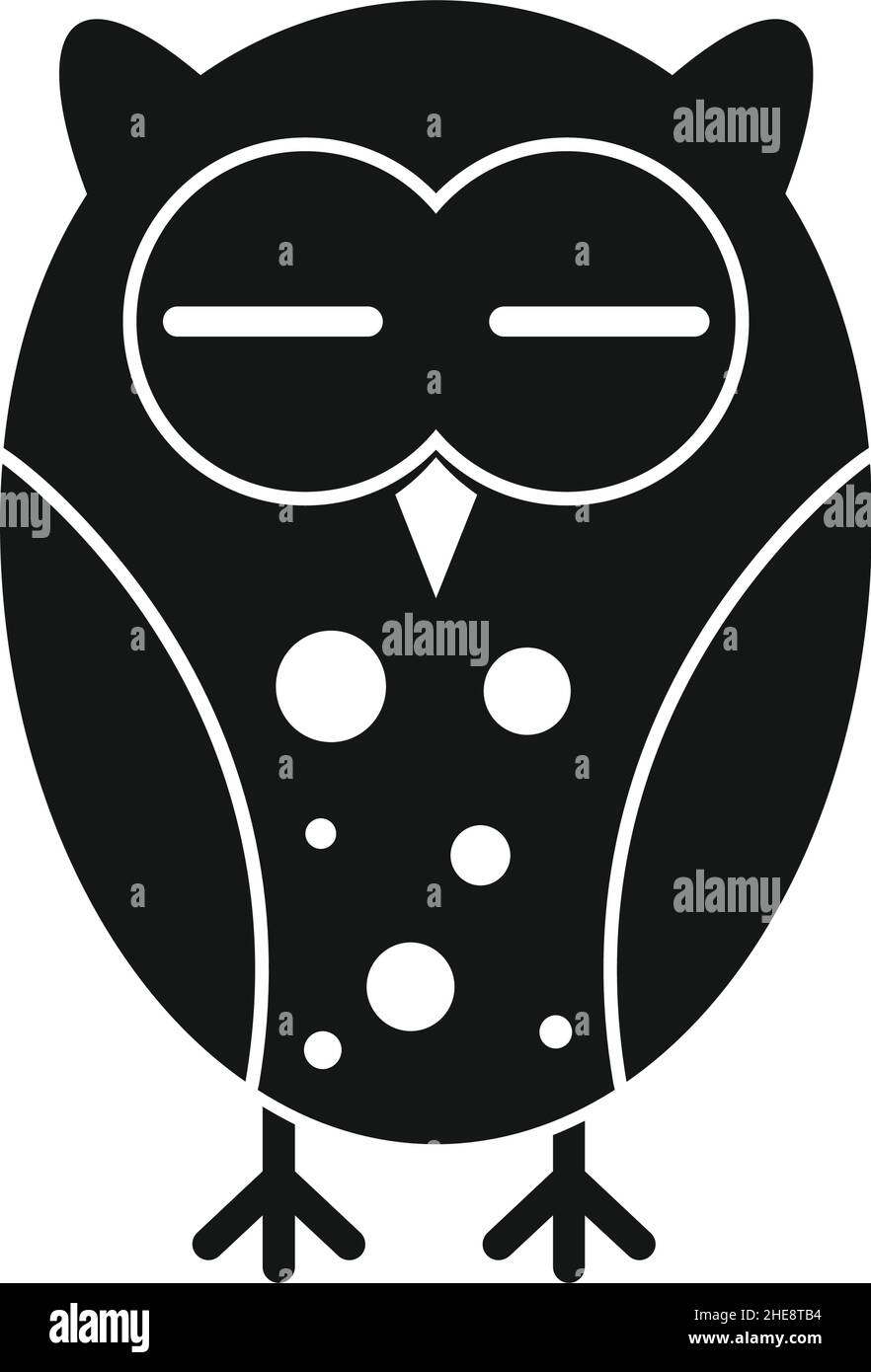 Sleeping owl black simple silhouette vector icon Stock Vector Image ...