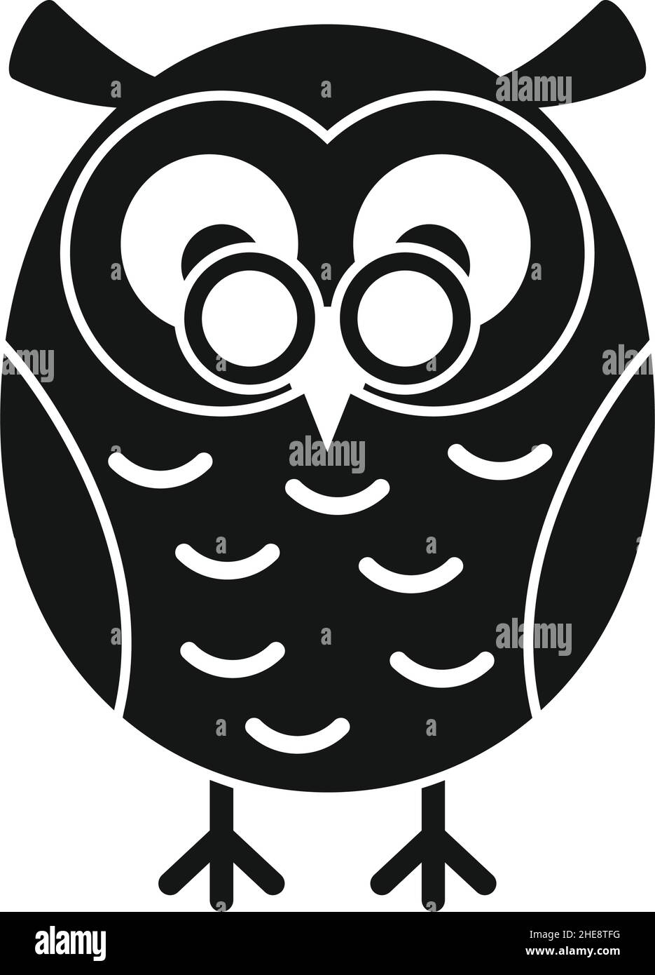 Mascot owl black simple silhouette vector icon Stock Vector Image & Art ...