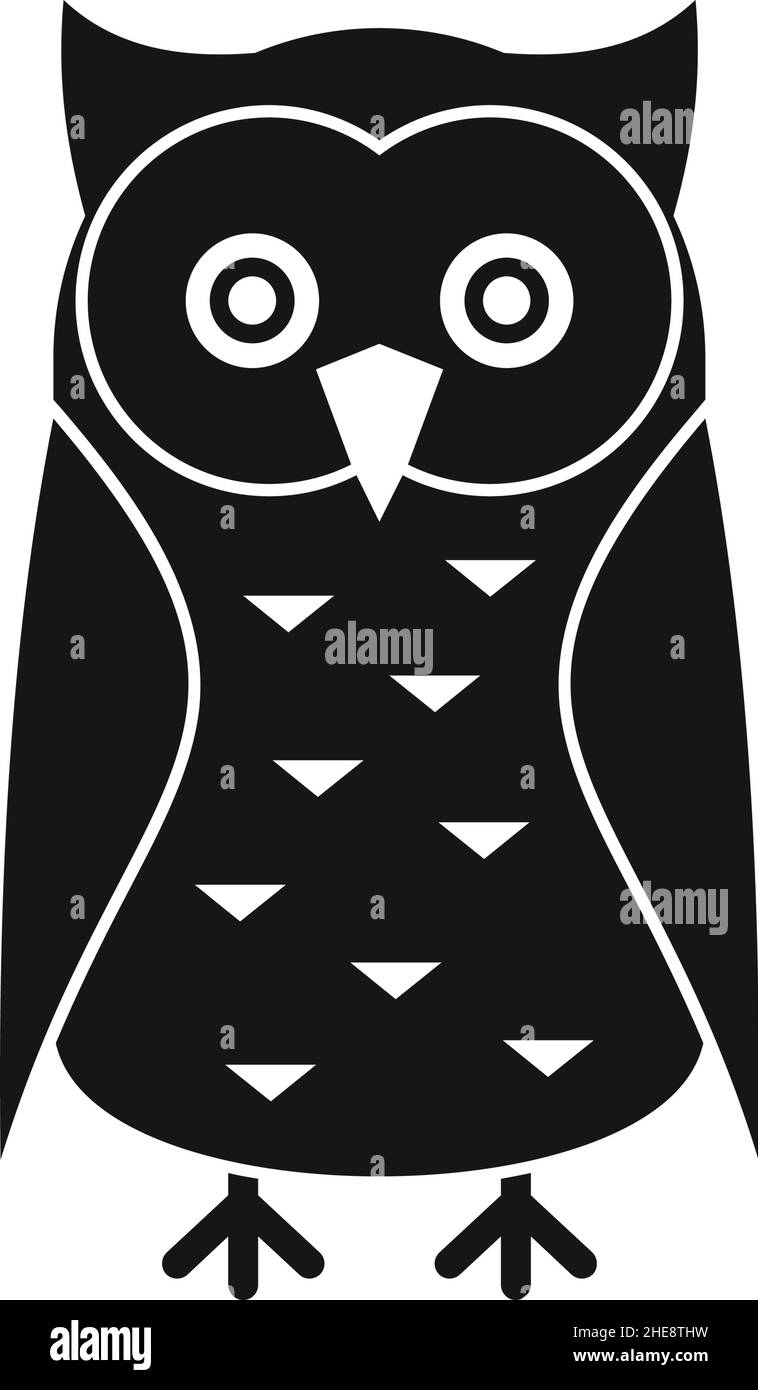 Tattoo owl black simple silhouette vector icon Stock Vector Image & Art ...