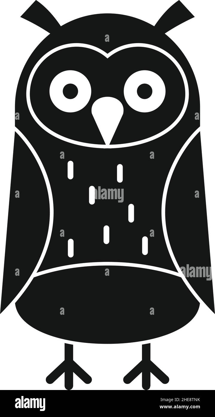 Wise academic owl black simple silhouette vector icon Stock Vector ...