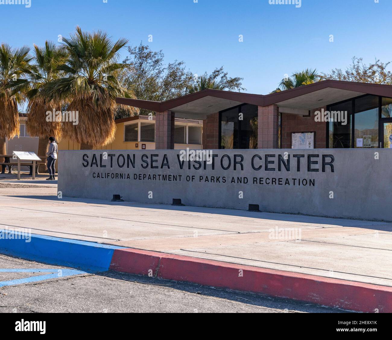 Mecca CA, USA January 4, 2022 The Salton Sea Recreational Area in