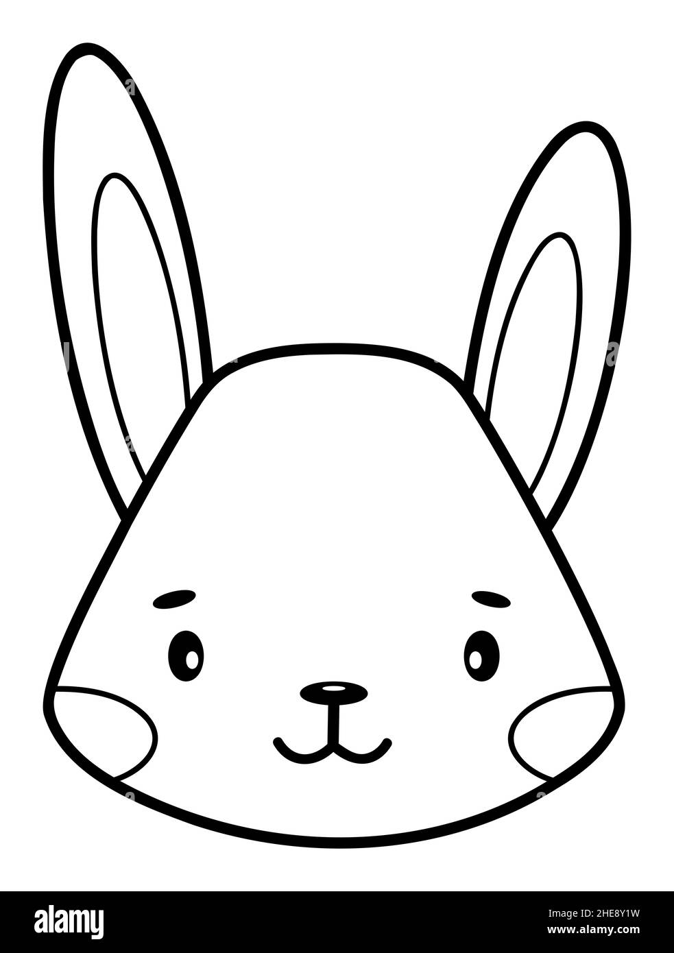 Coloring book or page for kids. Rabbit black and white outline illustration. Stock Vector