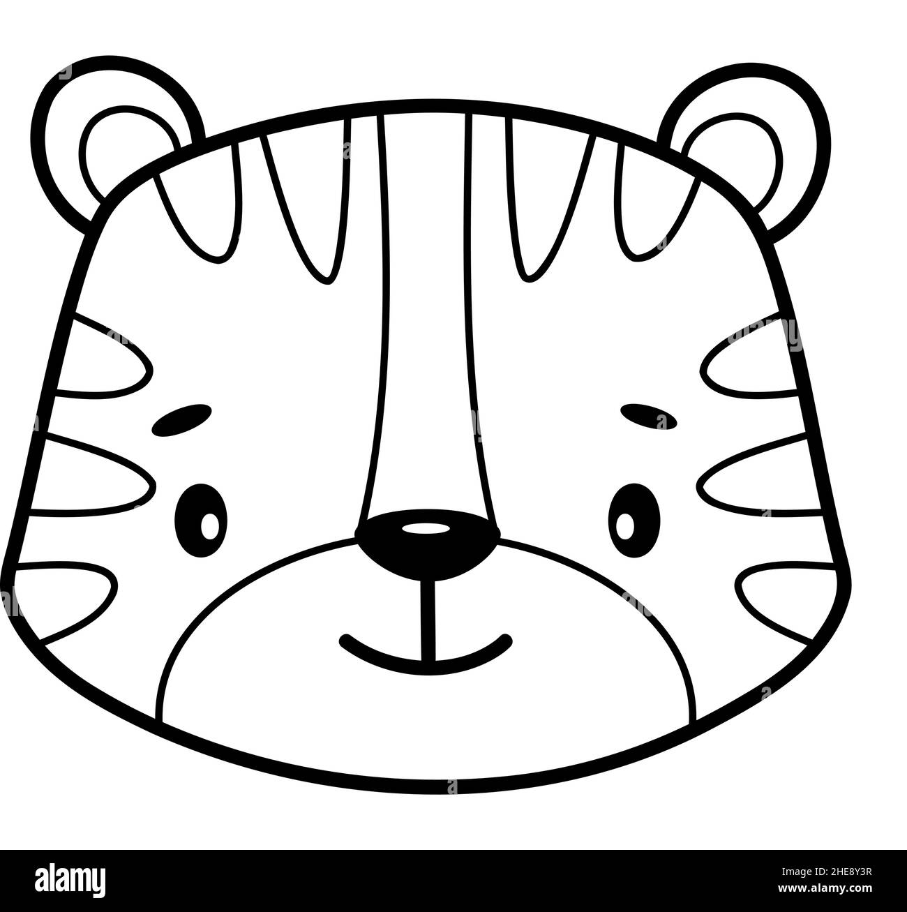 Coloring book or page for kids. Tiger black and white outline illustration  Stock Vector Image & Art - Alamy