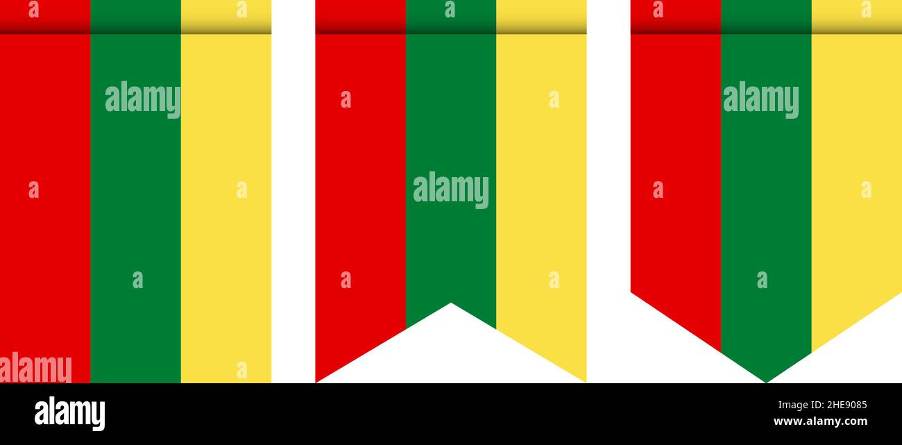 Lithuania flag or pennant isolated on white background. Pennant flag icon. Stock Vector