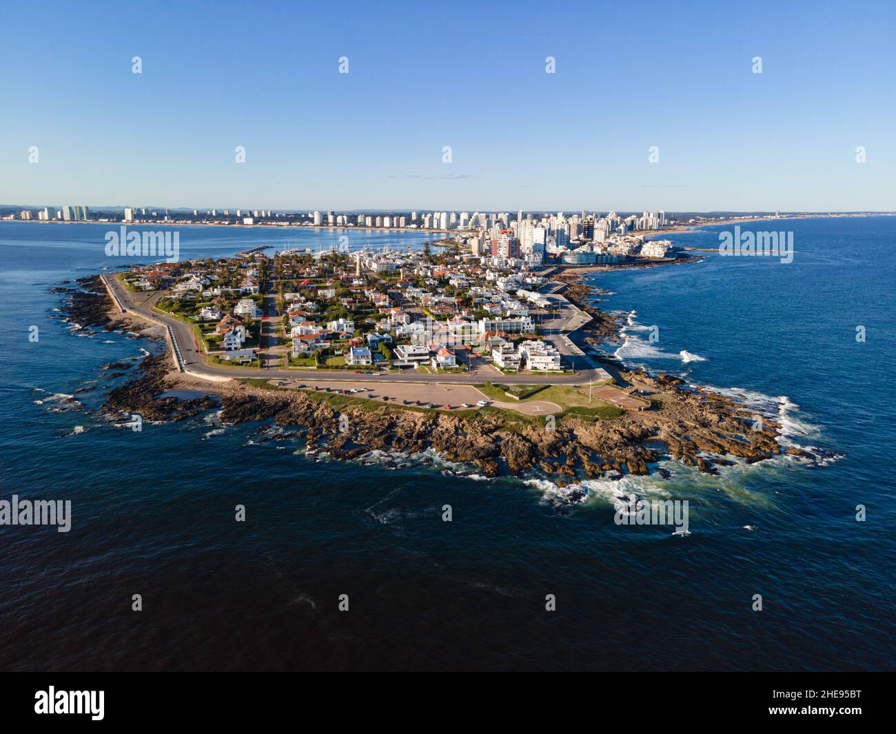 Aerial view of Punta del Este in Maldonado Uruguay Stock Photo