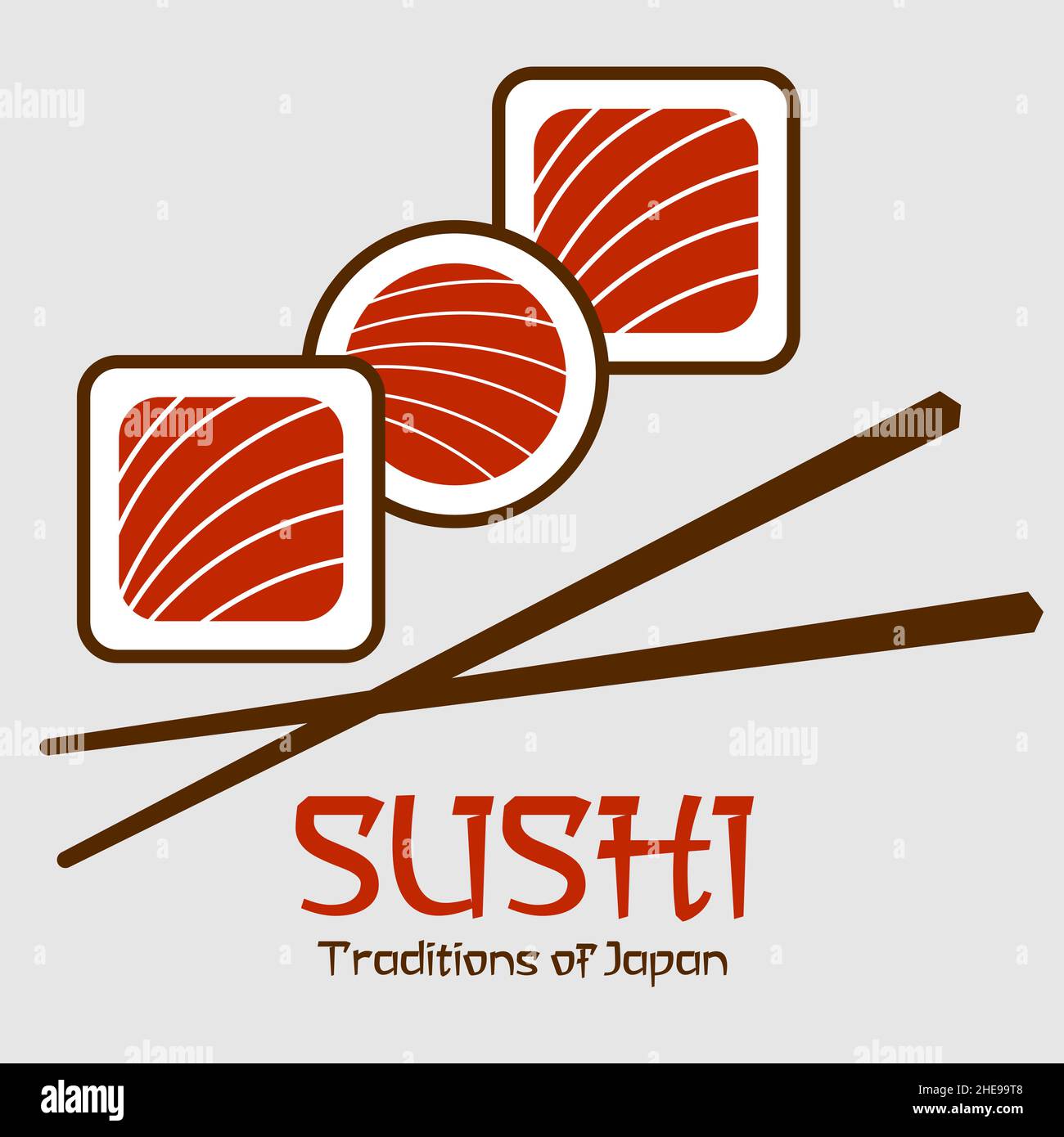 abstract minimal sushi logo made of sushi chopsticks and lettering 1 ...