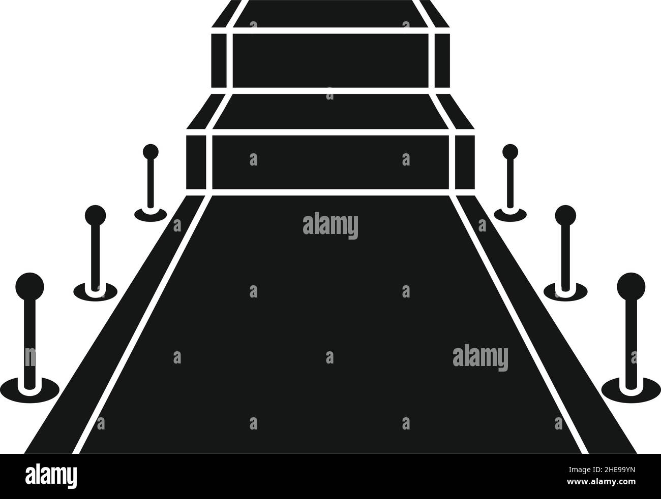 Vector carpet podium black simple icon isolated on white Stock Vector