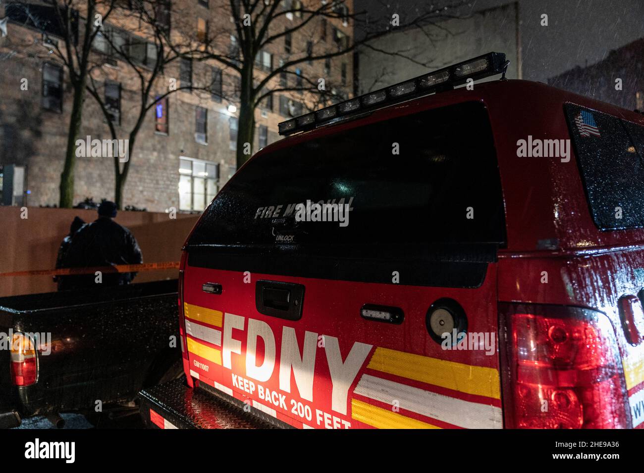 New York, NY January 9, 2022 Fire marshal car seen in front of the