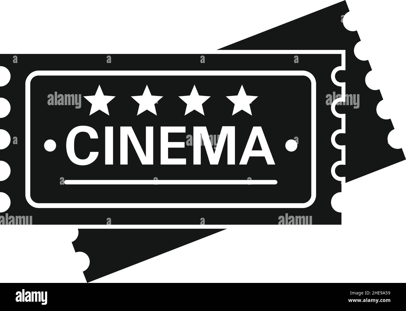 Vector cinema ticket black simple icon isolated on white Stock Vector ...