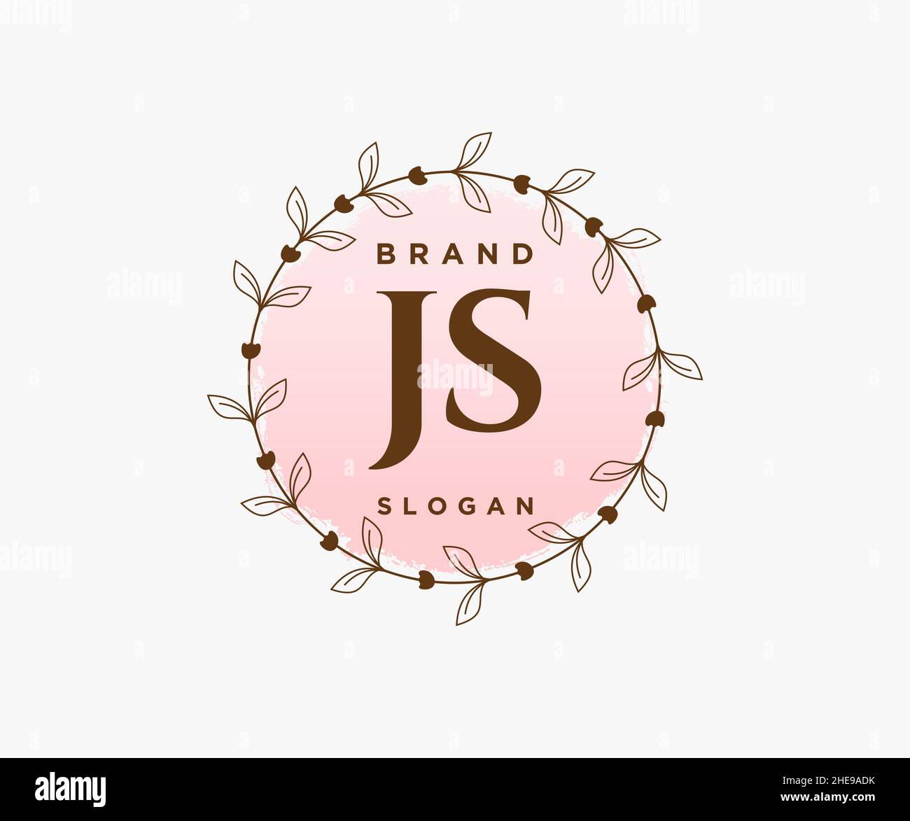 JS feminine logo. Usable for Nature, Salon, Spa, Cosmetic and Beauty Logos. Flat Vector Logo Design Template Element. Stock Vector