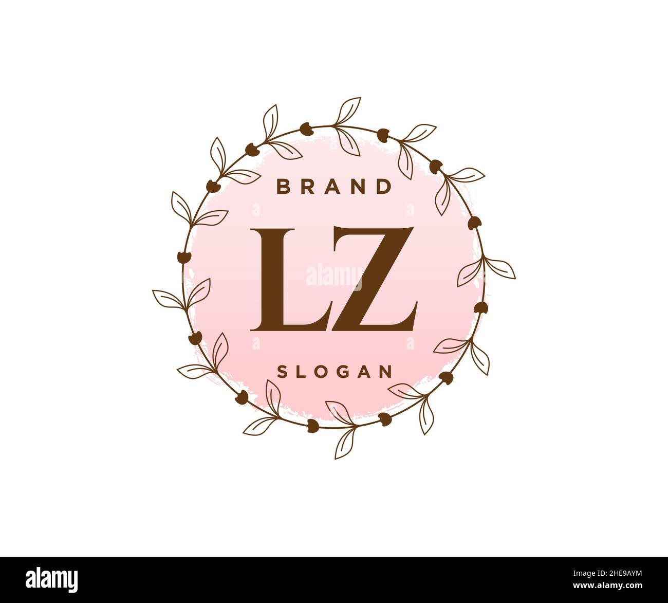LZ feminine logo. Usable for Nature, Salon, Spa, Cosmetic and Beauty Logos. Flat Vector Logo Design Template Element. Stock Vector