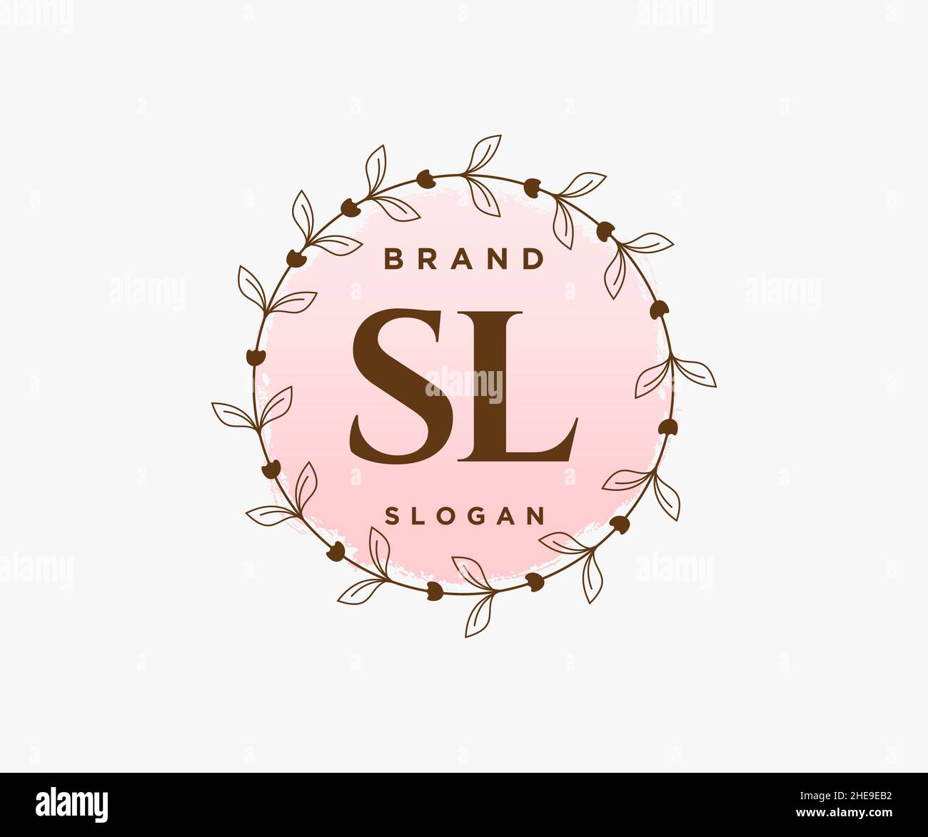 SL feminine logo. Usable for Nature, Salon, Spa, Cosmetic and Beauty Logos. Flat Vector Logo Design Template Element. Stock Vector