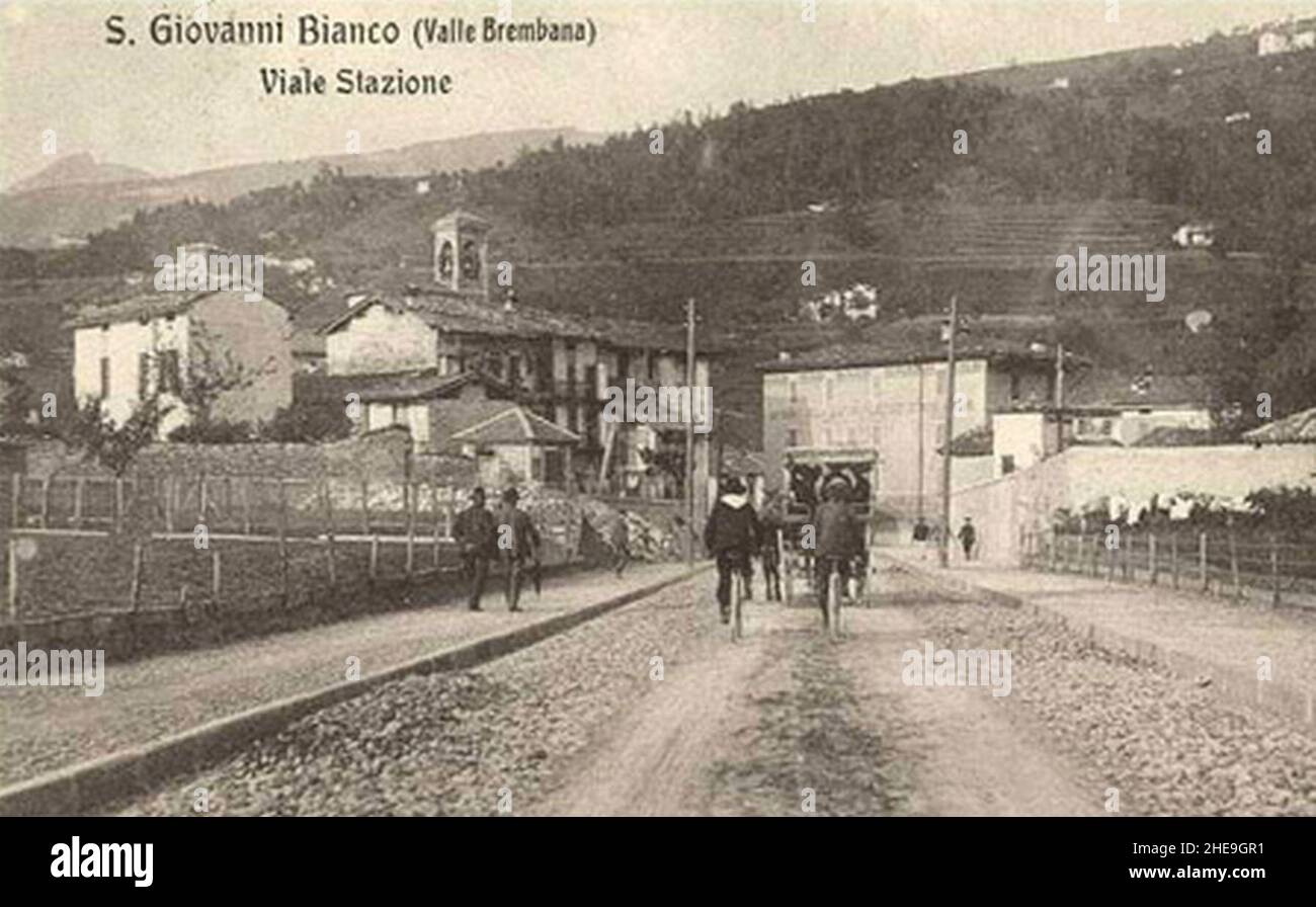 San Giovanni Bianco, Viale della Stazione. Stock Photo