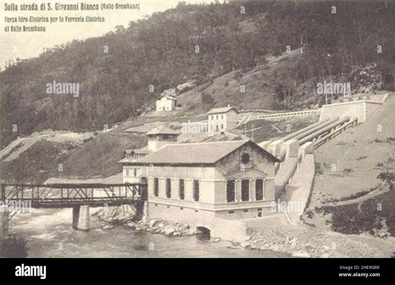 San Giovanni Bianco, railway power station. Stock Photo