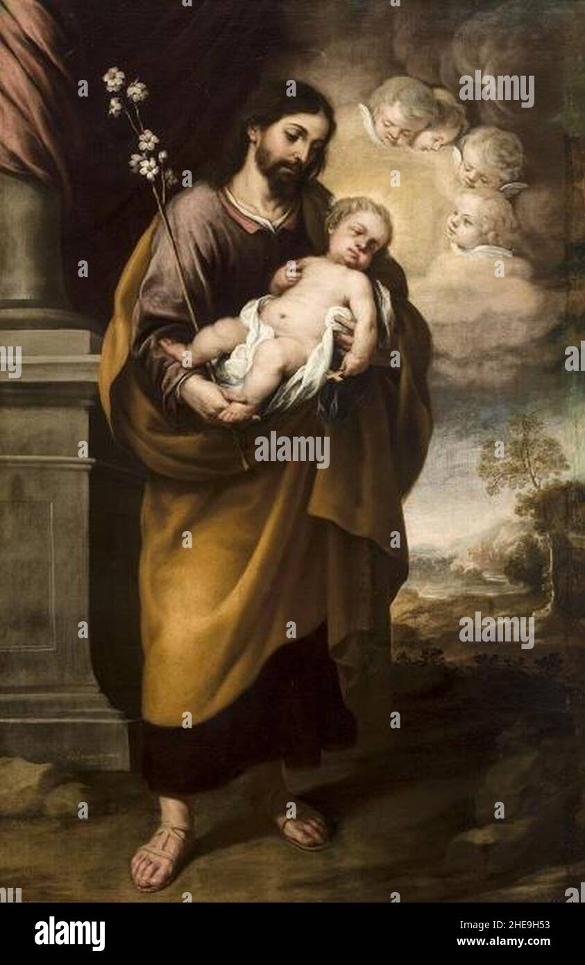 San José y el Niño Jesús, de Francisco Meneses Osorio Stock Photo - Alamy