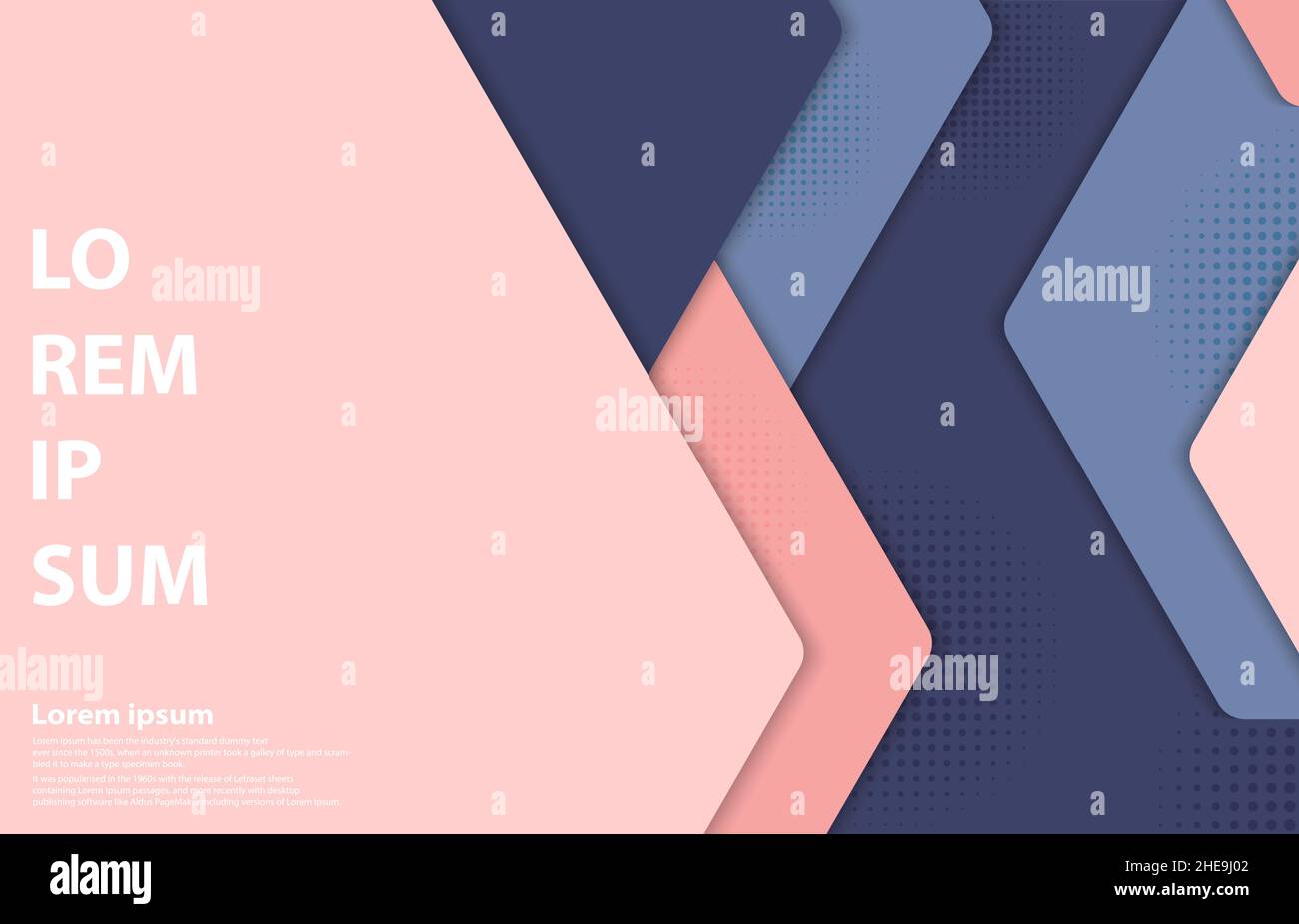Abstract hexagonal pattern design template of geometric artwork design. Overlapping with gradient dots style background. Stock Vector