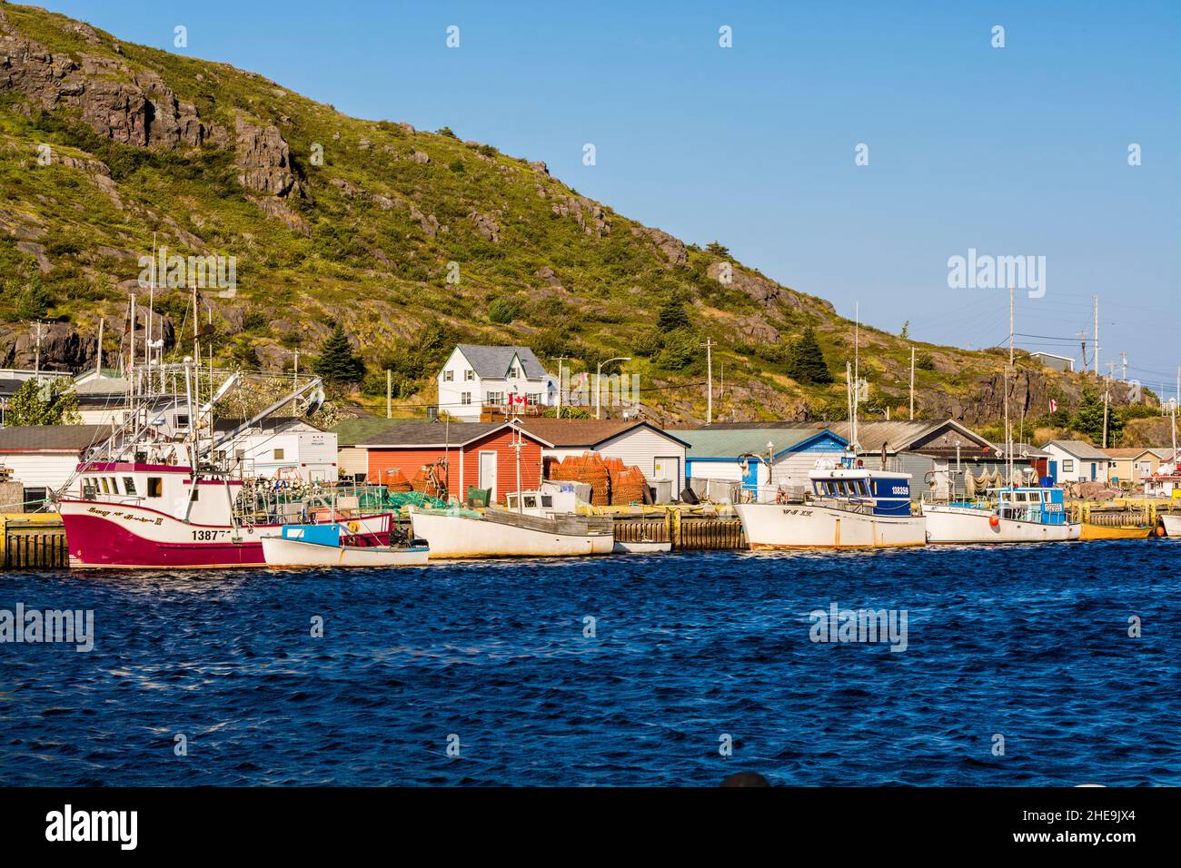 Fishing village of Petty Harbour Maddox Cove, Newfoundland, Canada. Stock Photo