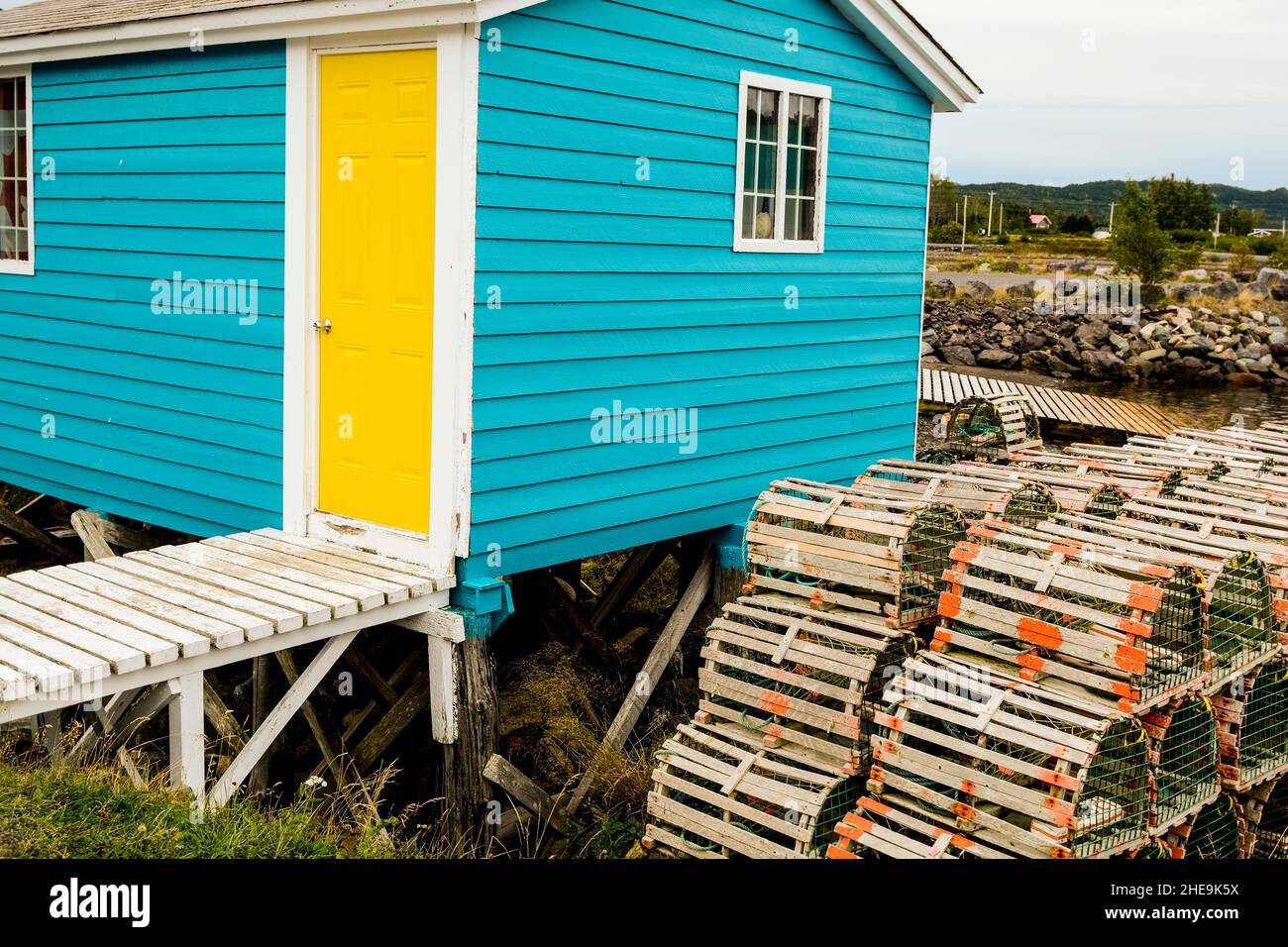 Stacked Lobster pots, Newman's Cove, Bonavista Peninsula, Newfoundland