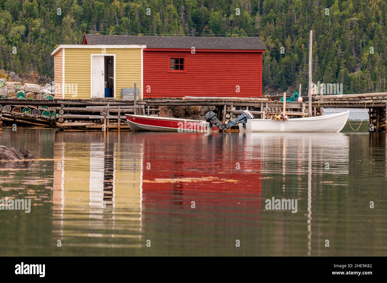 Small harbour, Newman's Cove, Bonavista Peninsula, Newfoundland, Canada. Stock Photo