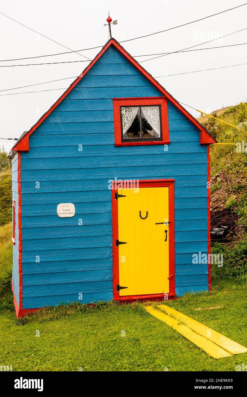 Colourful house, Southern Bay, Bonavista Peninsula, Newfoundland, Canada. Stock Photo