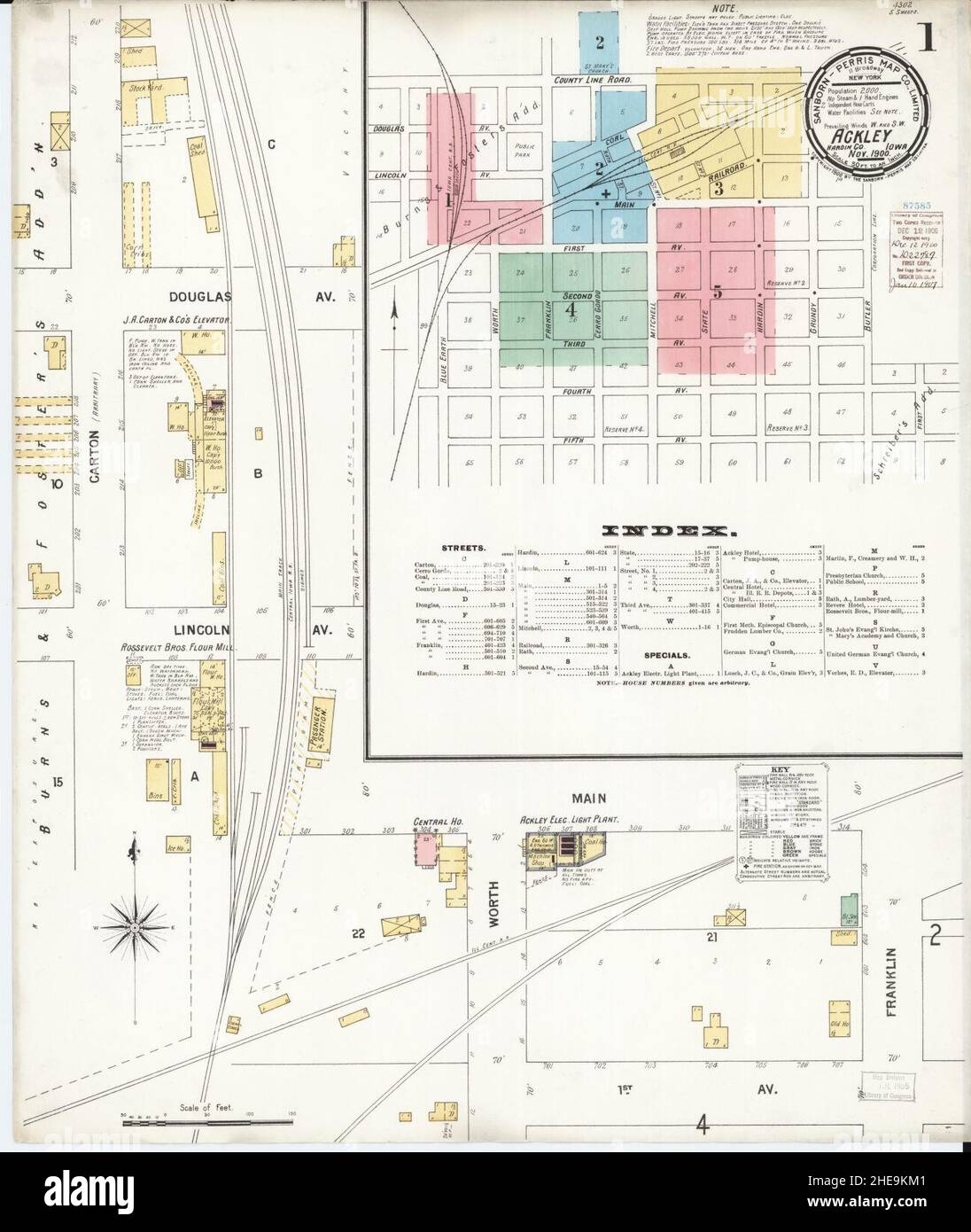 Sanborn Fire Insurance Map from Ackley, Hardin and Franklin Counties