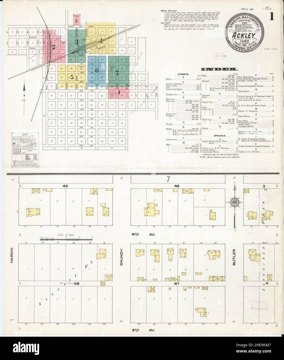 Sanborn Fire Insurance Map from Ackley, Hardin and Franklin Counties