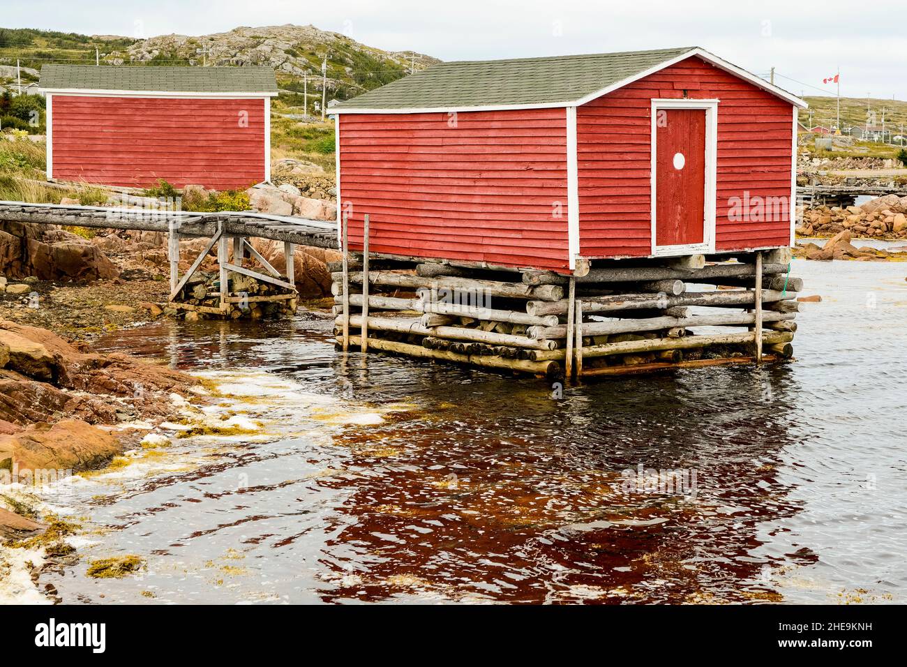 Boathouse in Joe Batt's Arm, Fogo Island, Newfoundland, Canada. Stock Photo